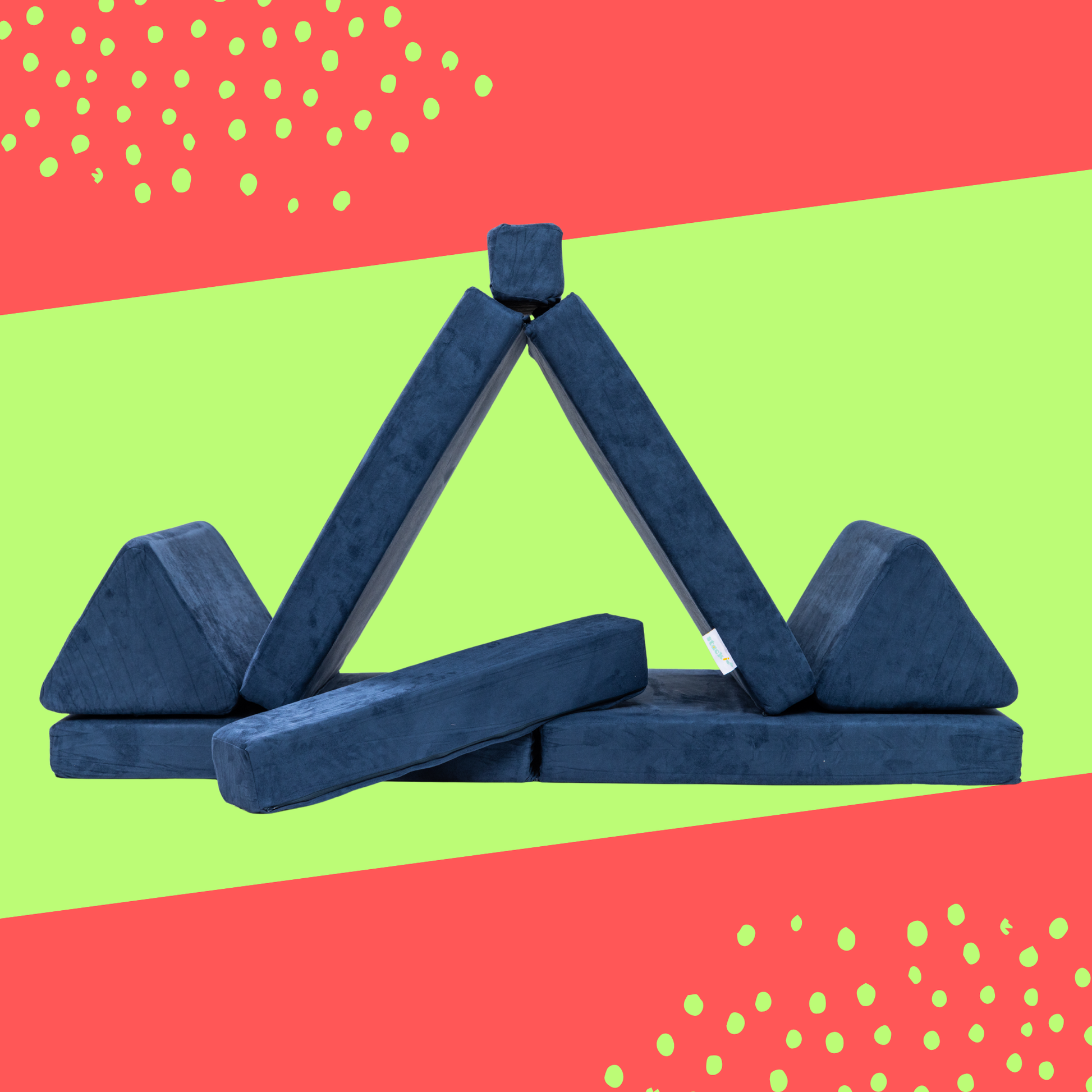Navy stackies, modular kids play sofa built for wild imaginations, epic fort-building, and screen-free bonding in stylish, space-saving homes. Perfect christmas or birthday gift for a kid you love. 