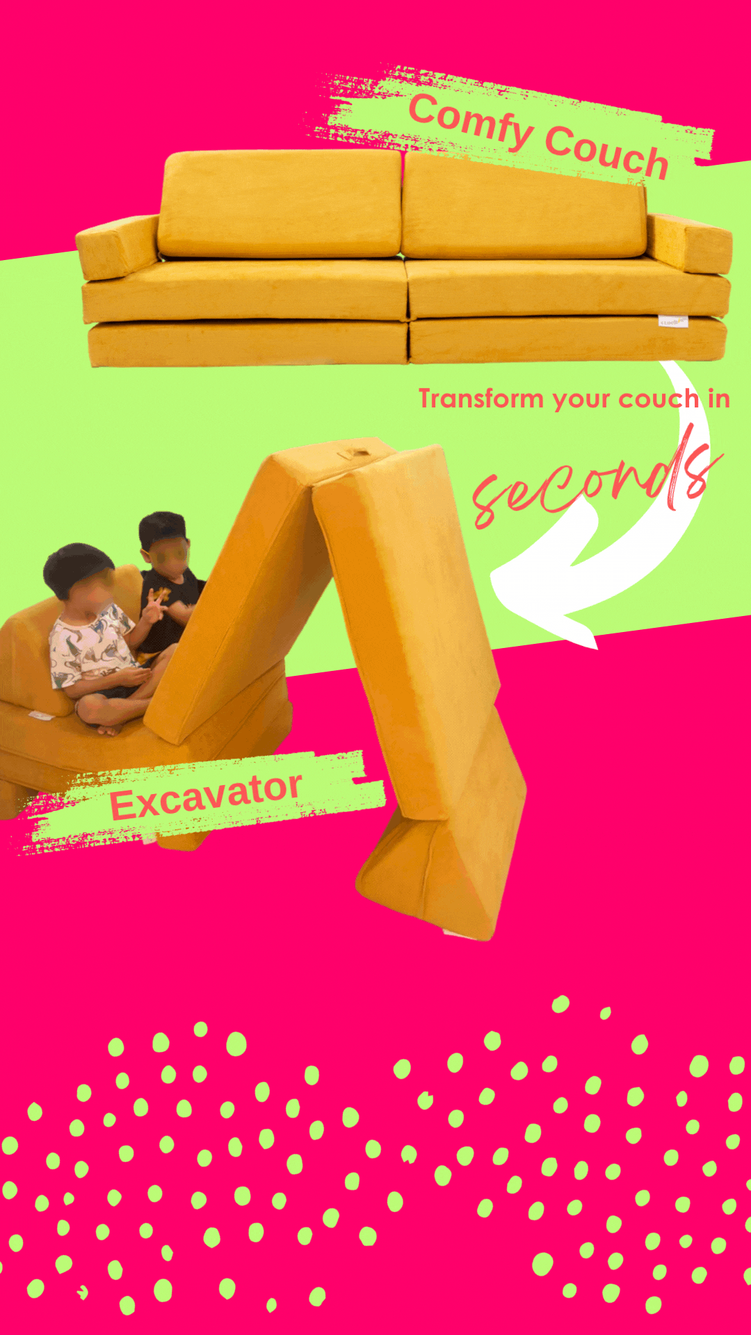 versatile stackies (a malaysian modular play couch, modular kids play sofa in malaysia). converting from couch to various other builds like floor bed, excavator, trishaw and airplane. the perfect convertible kids furniture for kids and adults of all ages